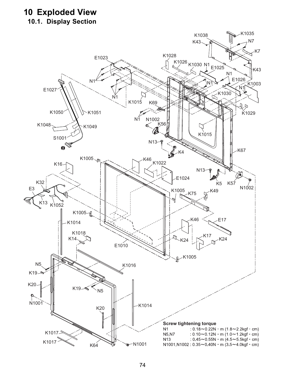 10 exploded view | Matsushita CF-T5LWETZ1 2 User Manual | Page 74 / 104