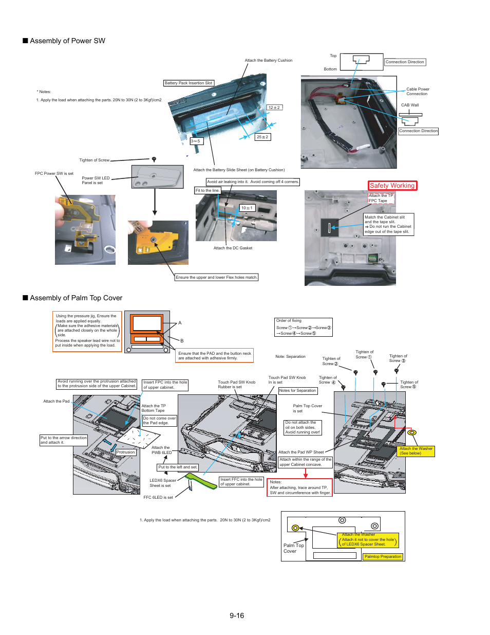 Safety working | Matsushita CF-30 User Manual | Page 38 / 81