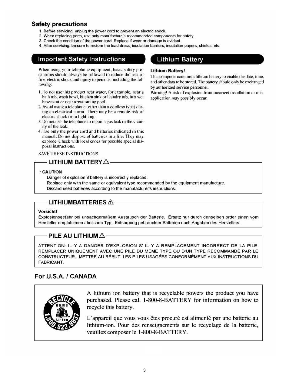 Matsushita CF-30 User Manual | Page 4 / 81