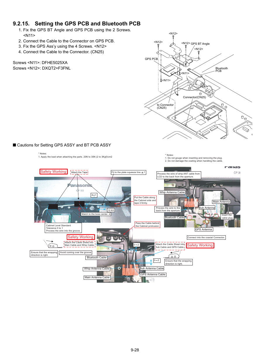 Setting the gps pcb and bluetooth pcb | Matsushita CF-30 User Manual | Page 50 / 81