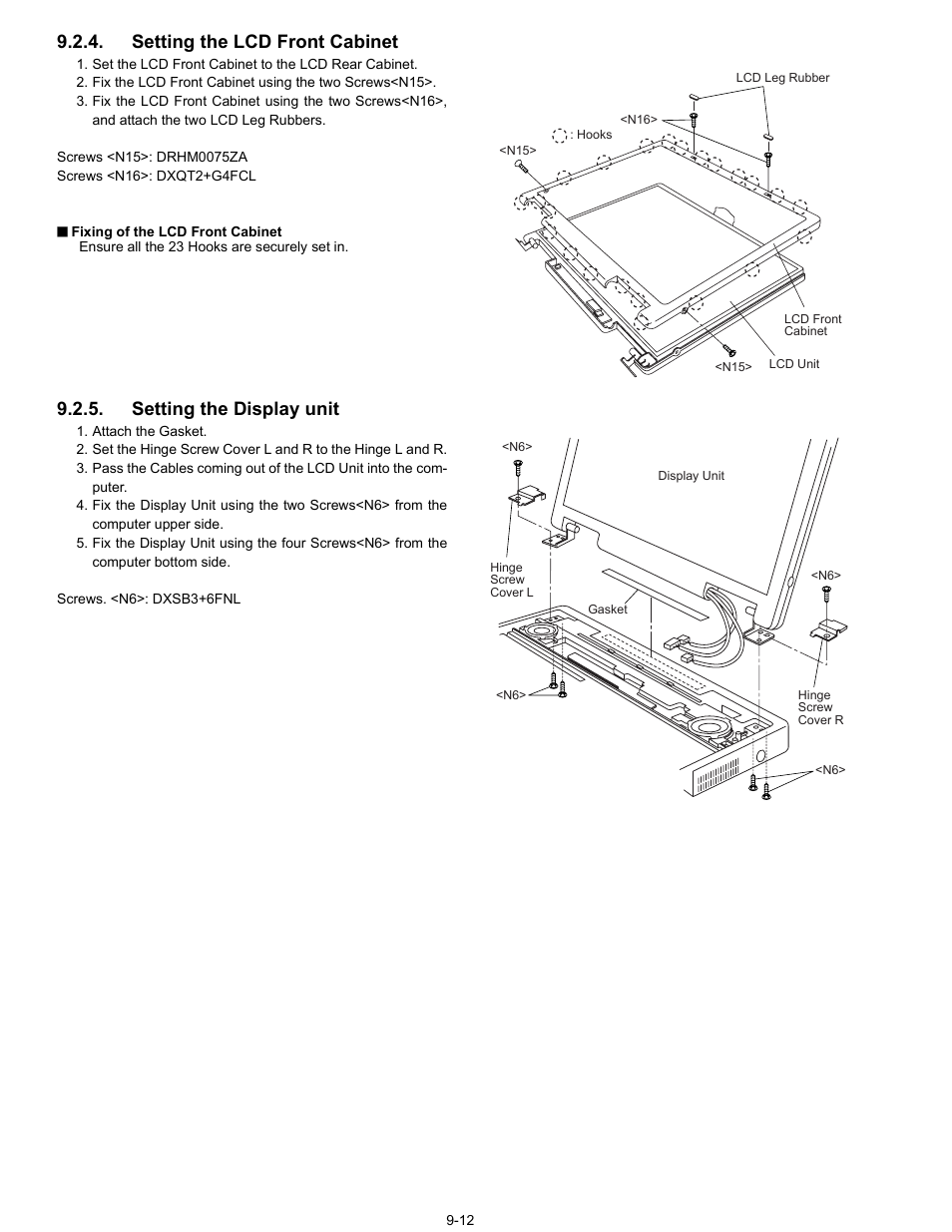 Setting the lcd front cabinet, Setting the display unit | Matsushita CF-74ECBAXBM User Manual | Page 34 / 50
