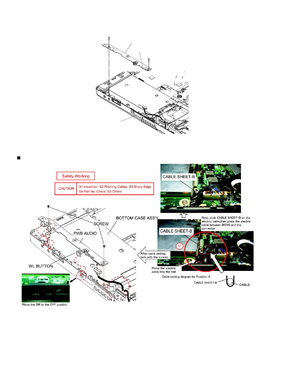 Setting the audio pcb | Matsushita CF-52AJYZDZM User Manual | Page 46 / 87