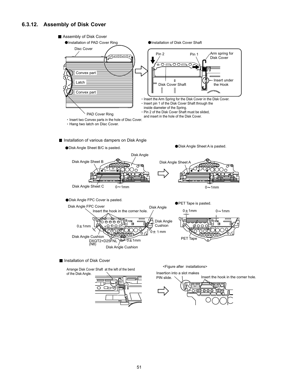 Assembly of disk cover | Matsushita CF-W4HWEZZBM User Manual | Page 51 / 64