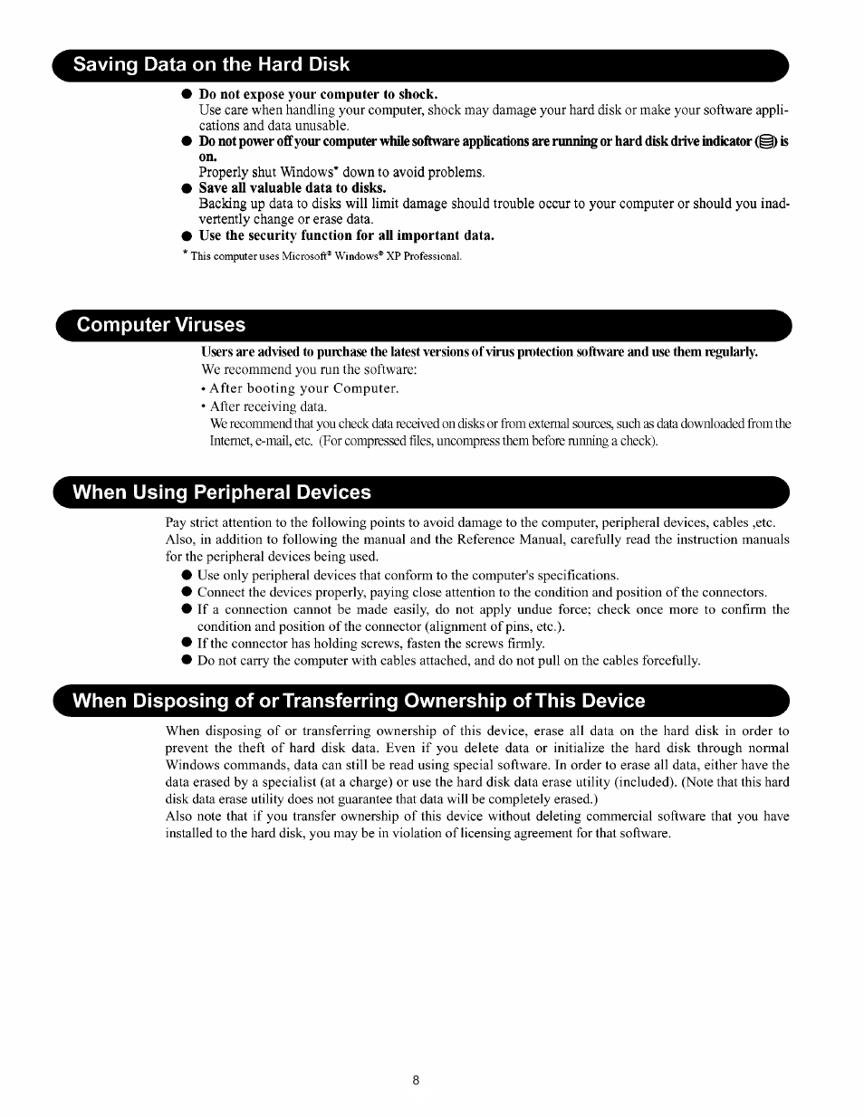 Matsushita CF-W4HWEZZBM User Manual | Page 8 / 64