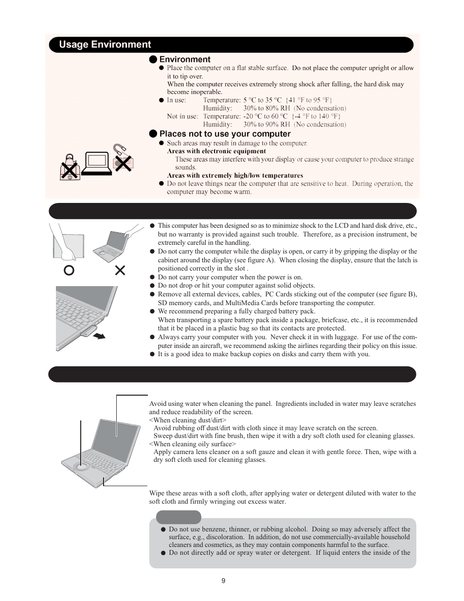 Handling, Maintenance | Matsushita CF-W4HWEZZBM User Manual | Page 9 / 64