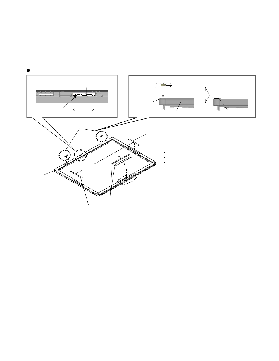Reassenbly instructions, Attention when cf-w5l series is repaired, Assembly knowhow of the lcd | Assembly of the lcd front | Matsushita CF-W5LWEZZ1 2 User Manual | Page 36 / 117