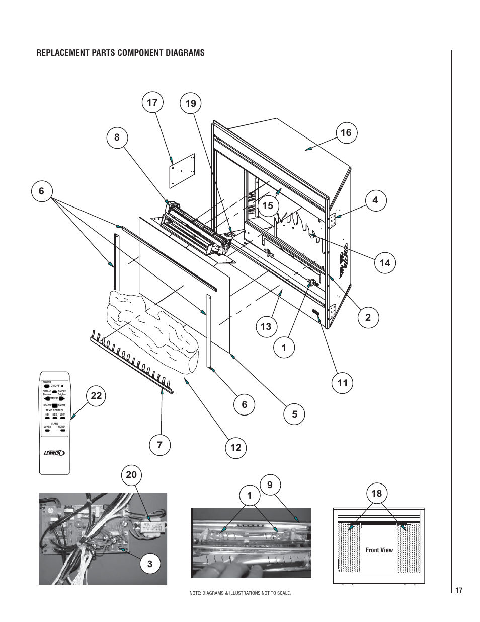 Replacement parts component diagrams | Matsushita MPE-33R User Manual | Page 17 / 20