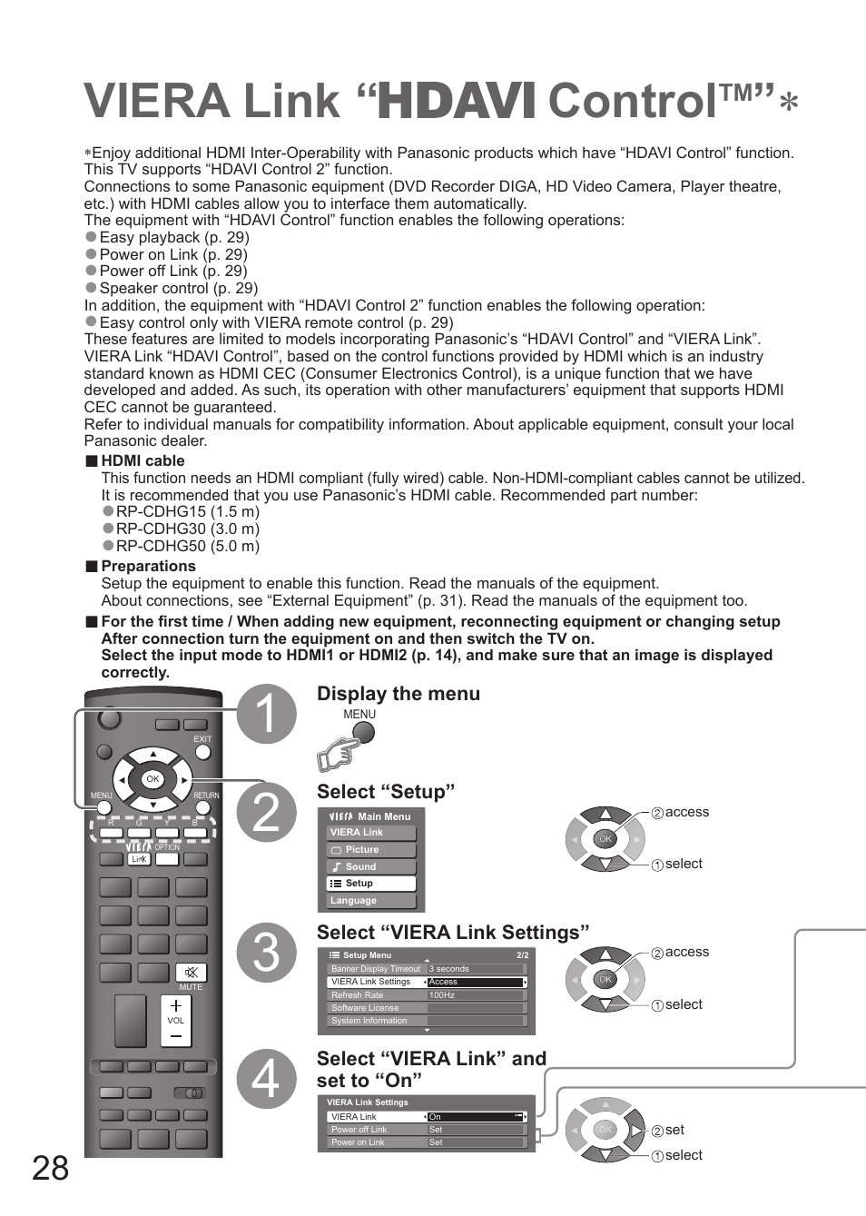 Viera link “ control | Matsushita MBS0407S0 User Manual | Page 29 / 40