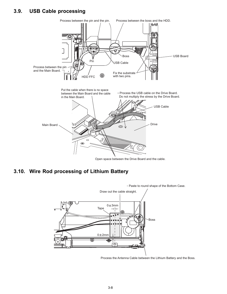 Usb cable processing, Wire rod processing of lithium battery | Matsushita CF-W4GWCZZ User Manual | Page 28 / 68