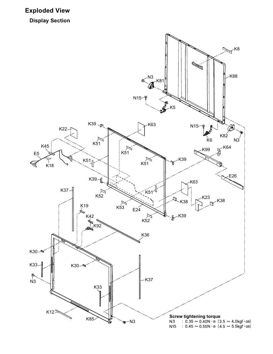 Exploded view | Matsushita CF-W4GWCZZ User Manual | Page 34 / 68