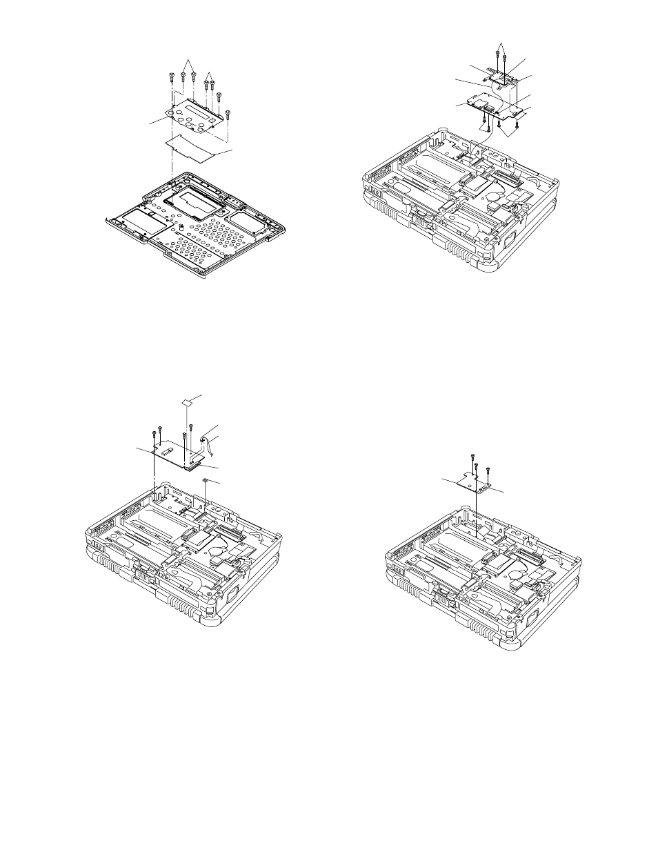 Removing the du lid unit, Removing the hsdpa pcb and bluetooth pcb, Removing the audio pcb | Matsushita CF-19FHGAX User Manual | Page 25 / 90