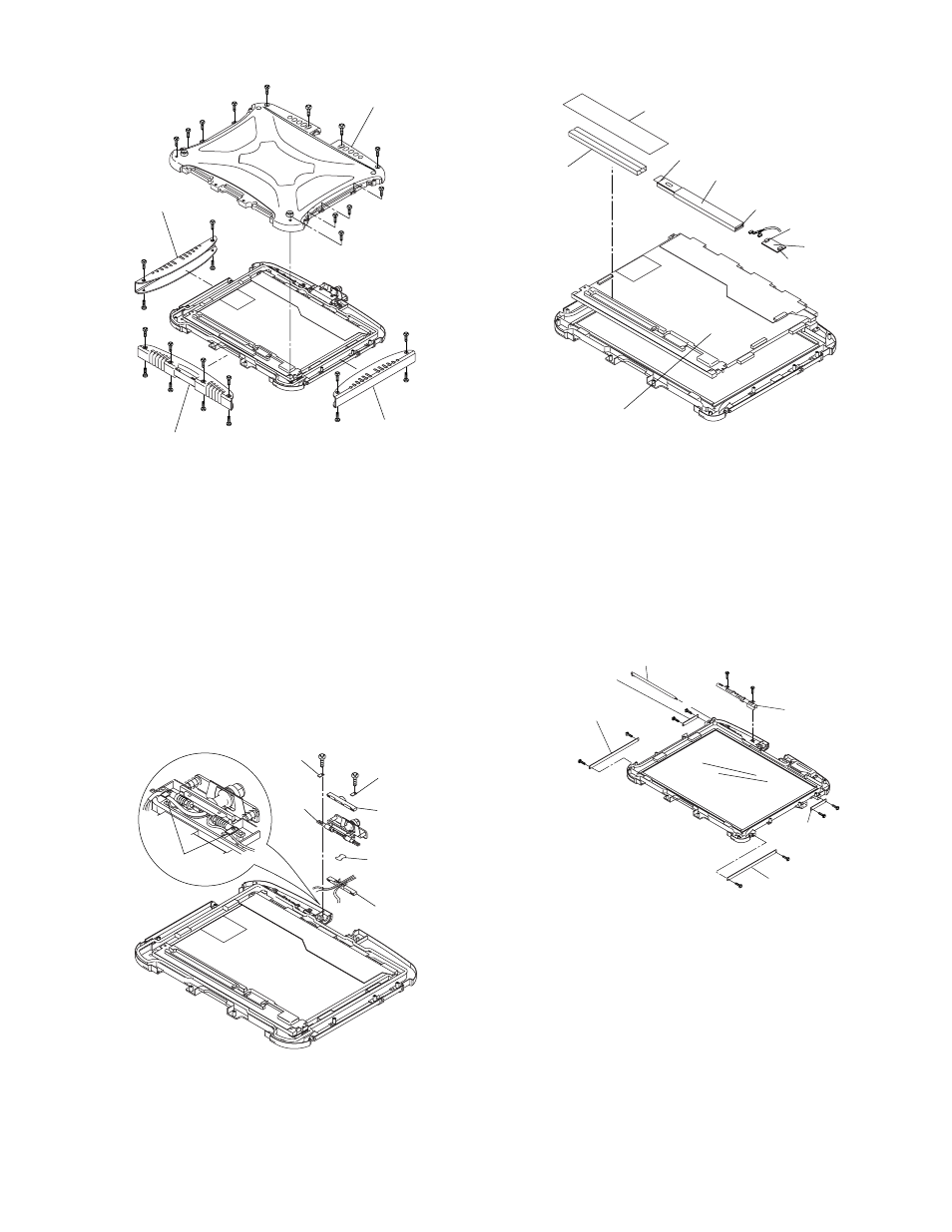 Removing the lcd rear case, Removing the lcd hinge, Removing inverter pcb and lcd unit | Matsushita CF-19FHGAX User Manual | Page 29 / 90