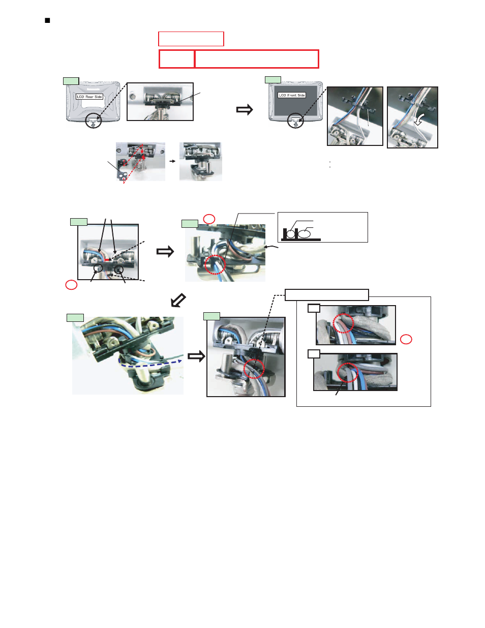 Line processing of antenna cable and lcd cable, Safety working caution | Matsushita CF-19FHGAX User Manual | Page 39 / 90