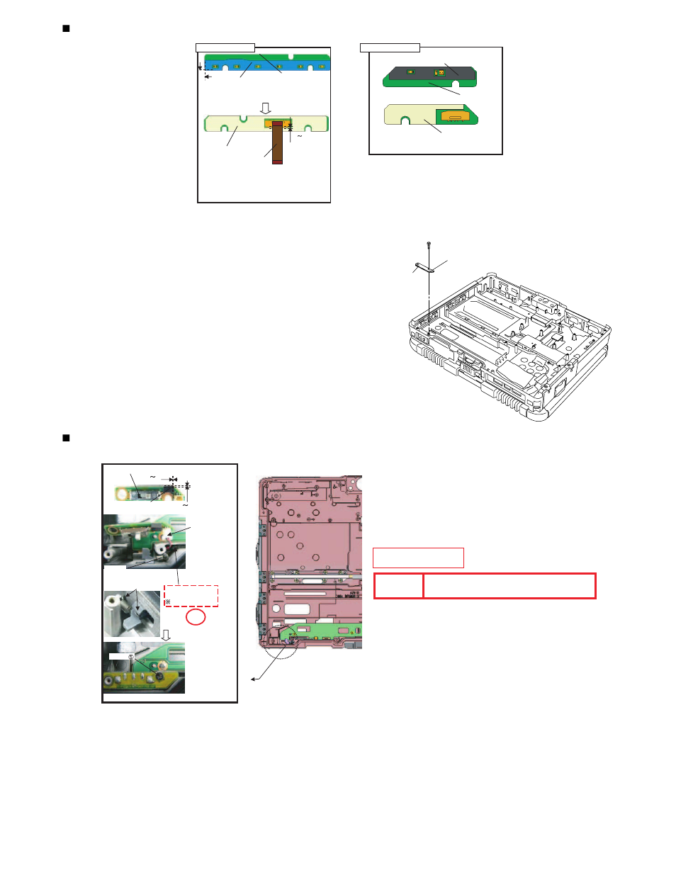 Setting the power sw pcb, Assembly of the left led pcb and right led pcb, Safety working caution | Matsushita CF-19FHGAX User Manual | Page 47 / 90