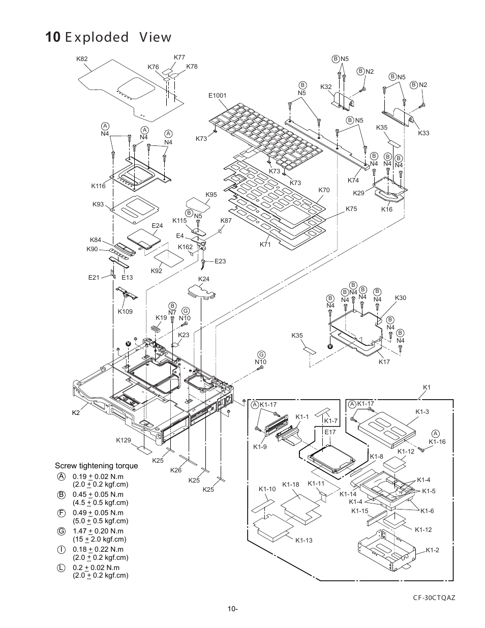 10 e xploded view | Matsushita CF-30CTQAZBM User Manual | Page 59 / 66