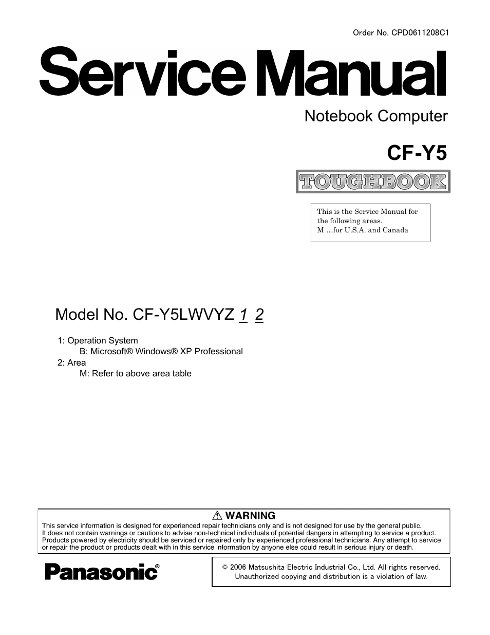 Matsushita CF-Y5LWVYZ 1 2 User Manual | 96 pages