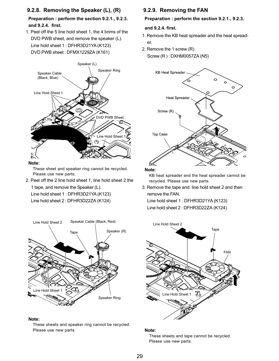 Removing the fan | Matsushita CF-Y5LWVYZ 1 2 User Manual | Page 29 / 96