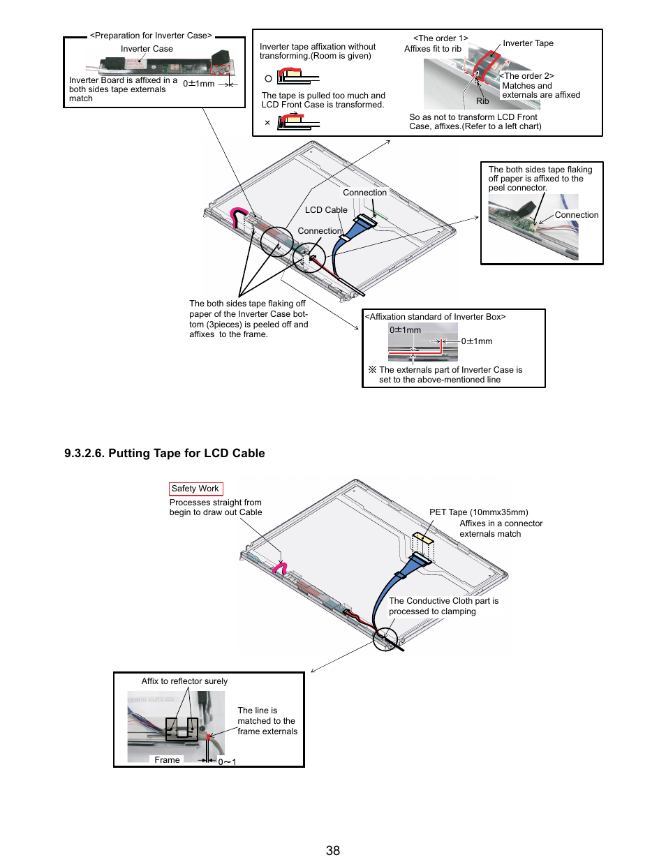 Putting tape for lcd cable | Matsushita CF-Y5LWVYZ 1 2 User Manual | Page 38 / 96