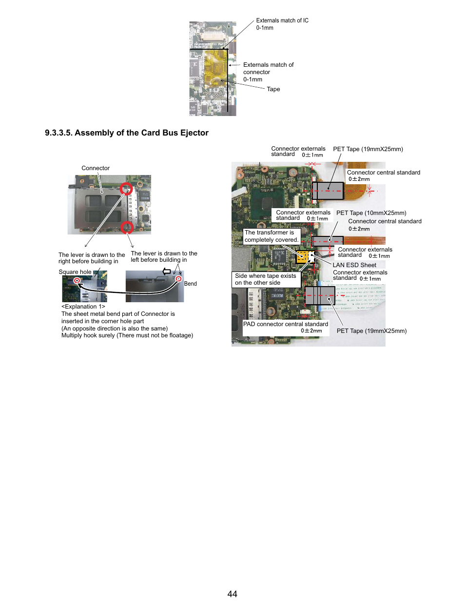 Assembly of the card bus ejector | Matsushita CF-Y5LWVYZ 1 2 User Manual | Page 44 / 96