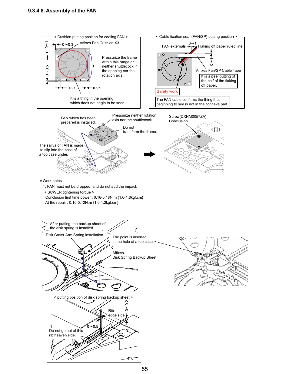 Assembly of the fan | Matsushita CF-Y5LWVYZ 1 2 User Manual | Page 55 / 96