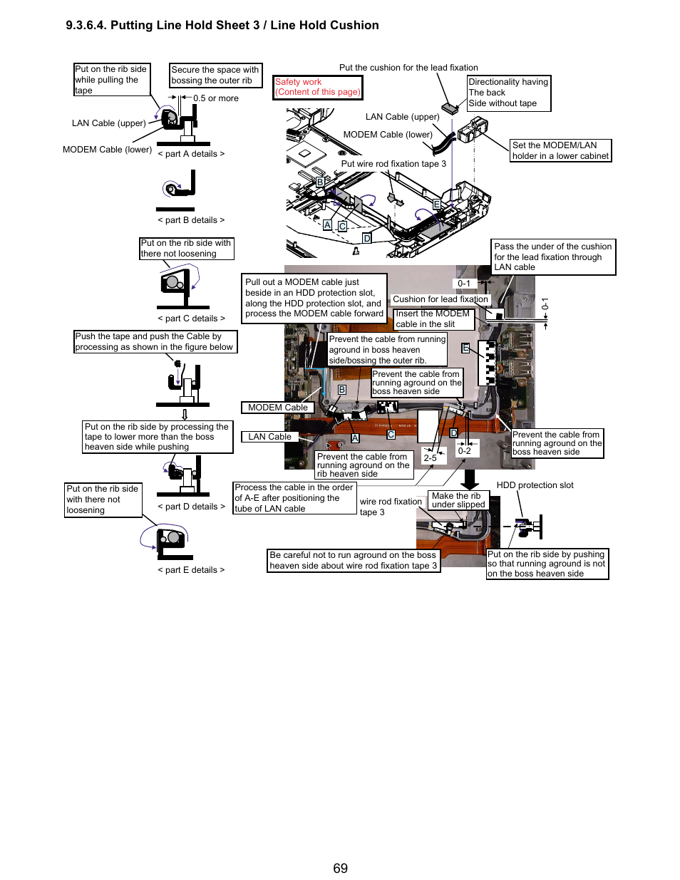 Putting line hold sheet 3 / line hold cushion | Matsushita CF-Y5LWVYZ 1 2 User Manual | Page 69 / 96