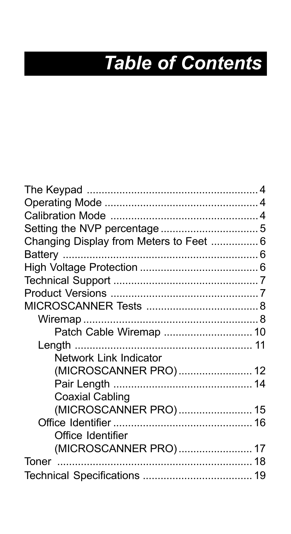 Microtest MICROSCANNER User Manual | Page 3 / 20