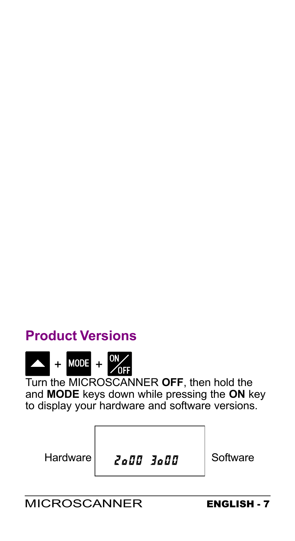 Technical support, Product versions | Microtest MICROSCANNER User Manual | Page 7 / 20