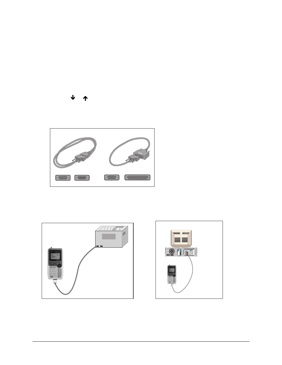 Printing or downloading test results, Connection for printing test results, Connection for downloading test results | Microtest TSB-67 - 568A Annex E User Manual | Page 33 / 61