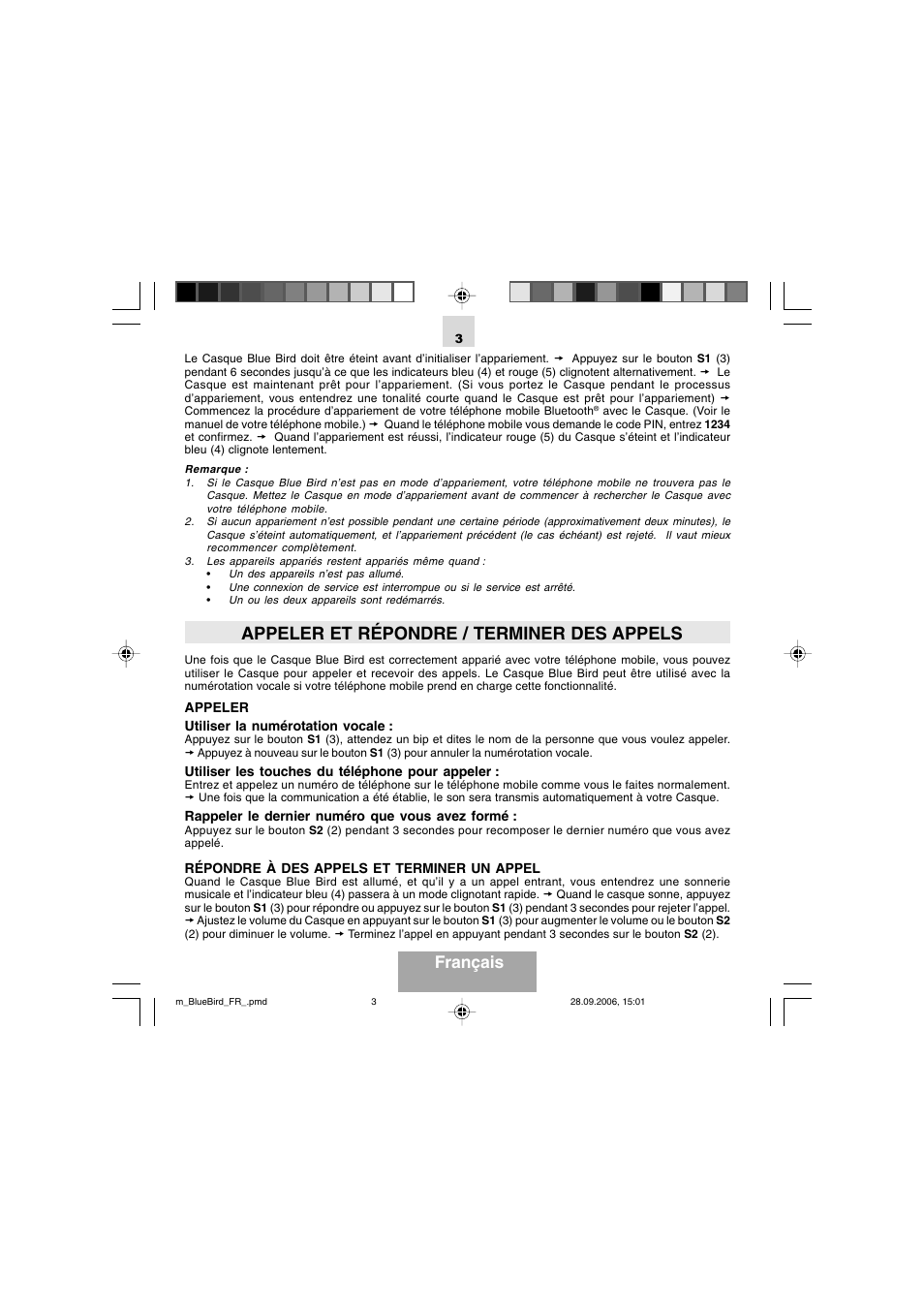Appeler et répondre / terminer des appels, Français | Mr Handsfree Bluetooth Wireless Headset User Manual | Page 15 / 92