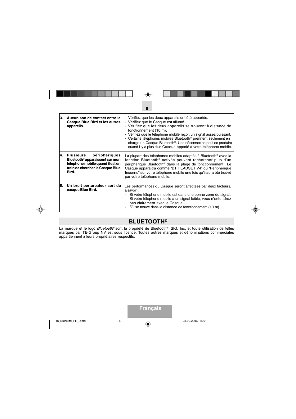 Bluetooth, Français | Mr Handsfree Bluetooth Wireless Headset User Manual | Page 17 / 92