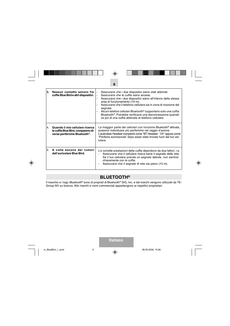 Bluetooth, Italiano | Mr Handsfree Bluetooth Wireless Headset User Manual | Page 27 / 92