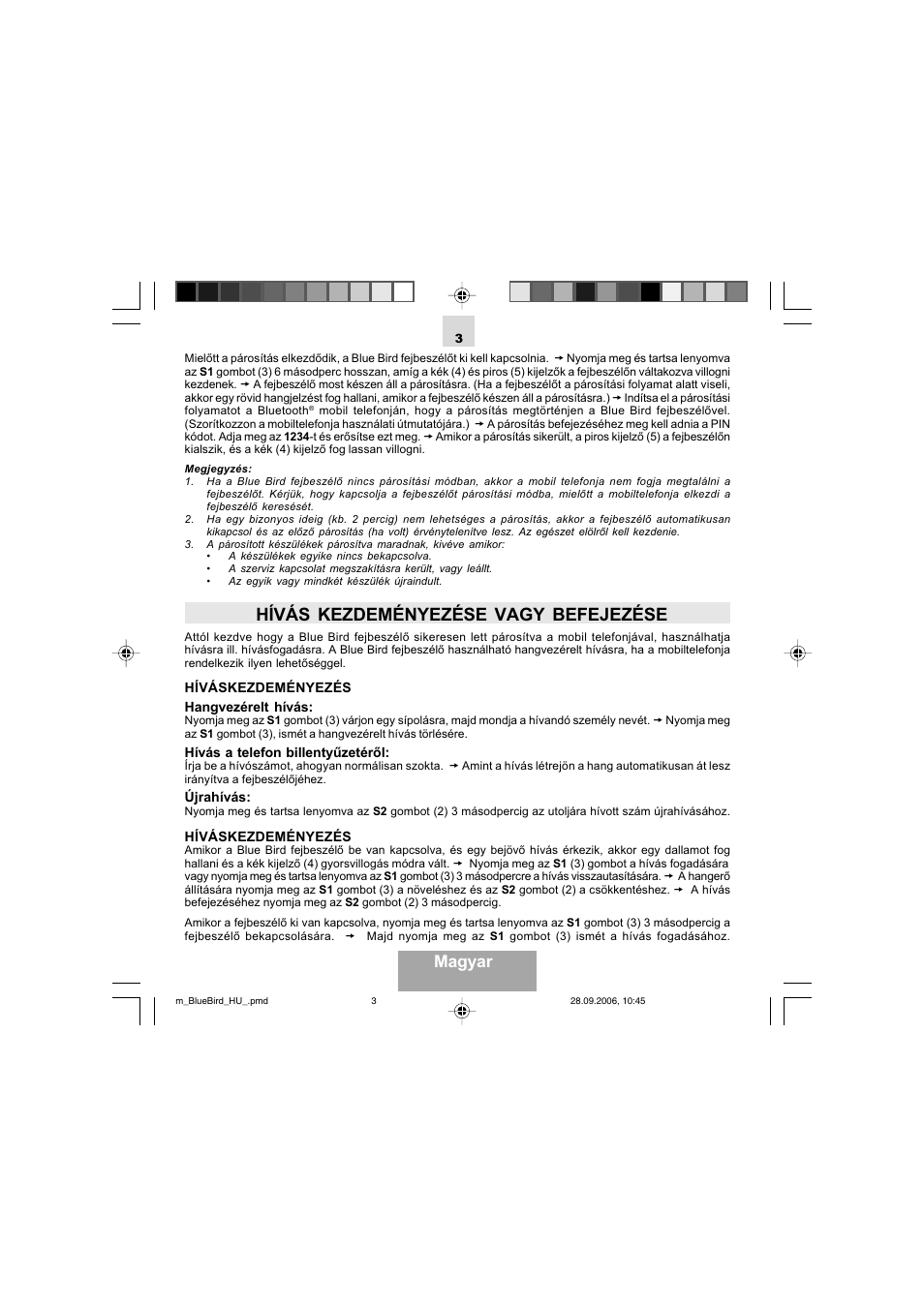 Hívás kezdeményezése vagy befejezése, Magyar | Mr Handsfree Bluetooth Wireless Headset User Manual | Page 53 / 92