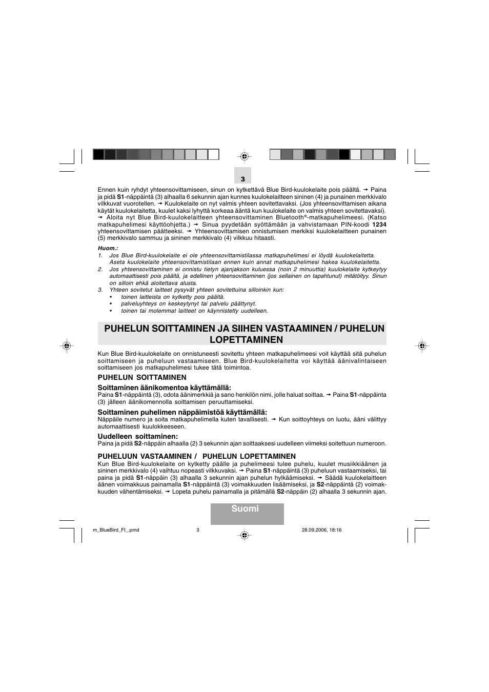 Suomi | Mr Handsfree Bluetooth Wireless Headset User Manual | Page 73 / 92