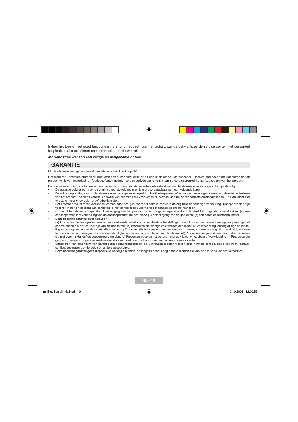 Garantie | Mr Handsfree Blue Eagle II User Manual | Page 22 / 107