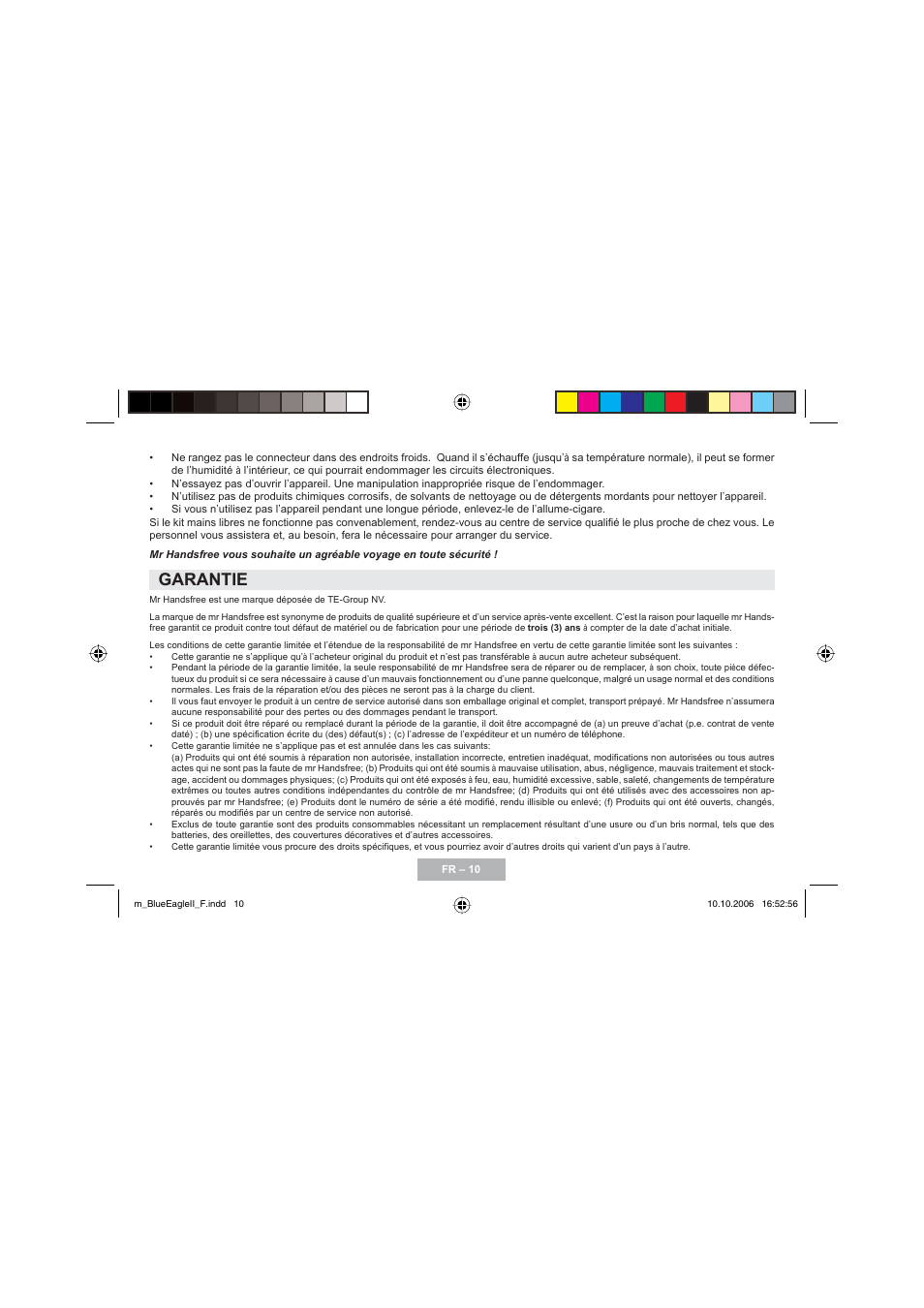 Garantie | Mr Handsfree Blue Eagle II User Manual | Page 32 / 107
