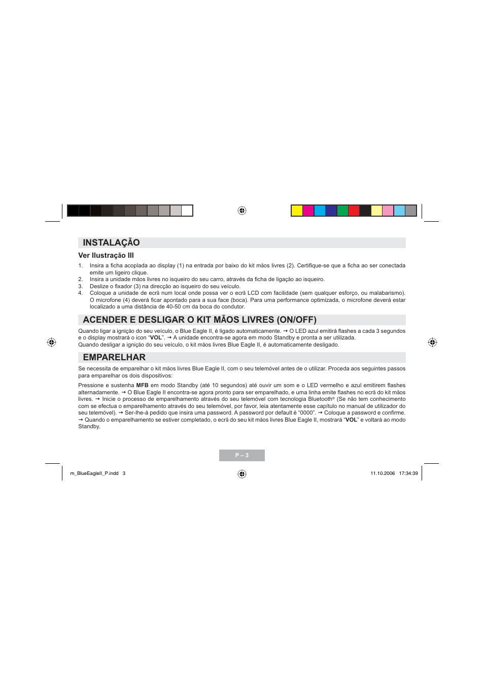 Instalaç instalaçã ã o o, Emparelhar | Mr Handsfree Blue Eagle II User Manual | Page 45 / 107