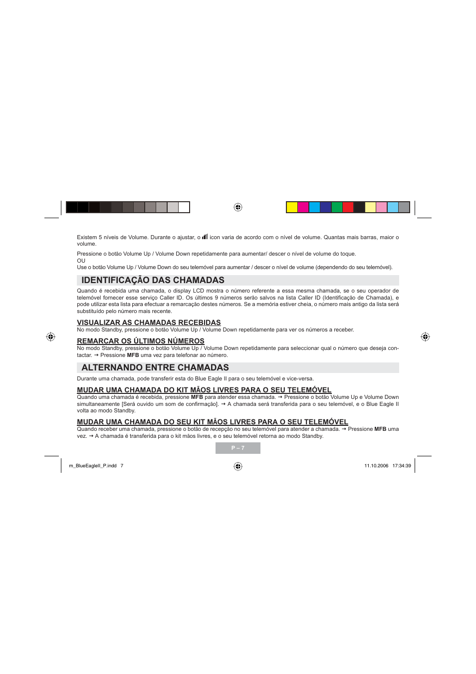 Alternando entre chamadas | Mr Handsfree Blue Eagle II User Manual | Page 49 / 107