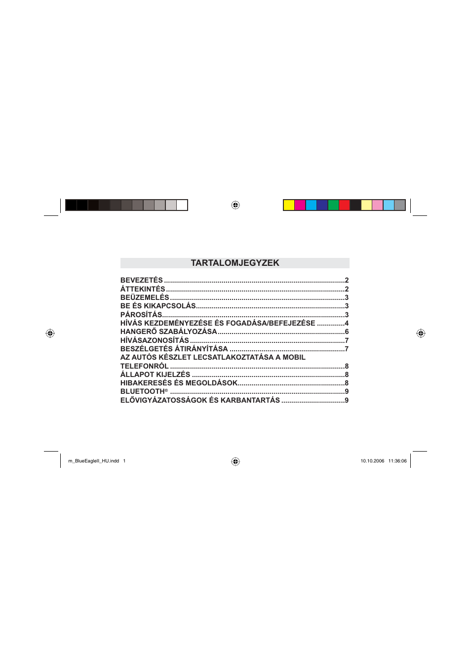 Tartalomjegyzek | Mr Handsfree Blue Eagle II User Manual | Page 64 / 107