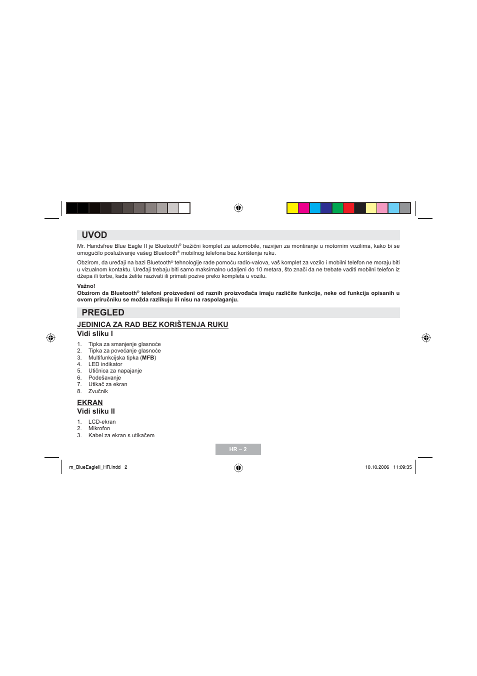 Uvod, Pregled | Mr Handsfree Blue Eagle II User Manual | Page 75 / 107
