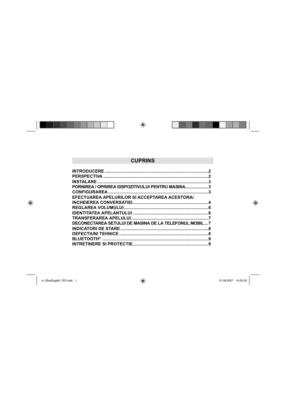 Cuprins | Mr Handsfree Blue Eagle II User Manual | Page 83 / 107