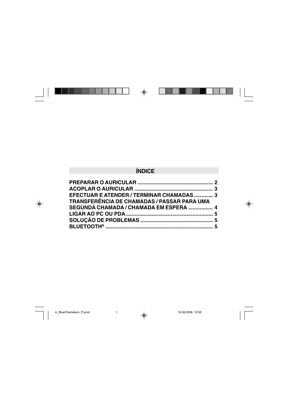 Índice | Mr Handsfree Bluetooth Headset Blue Chameleon User Manual | Page 36 / 63