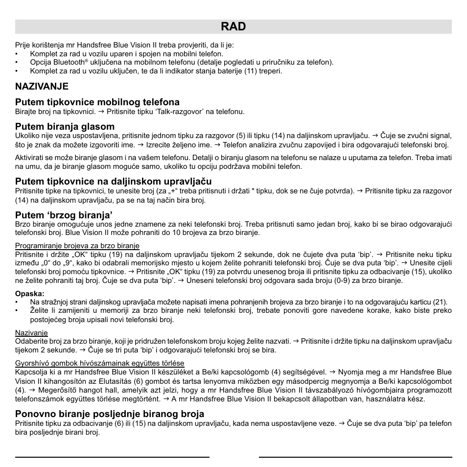 Mr Handsfree Blue Vision II User Manual | Page 82 / 95