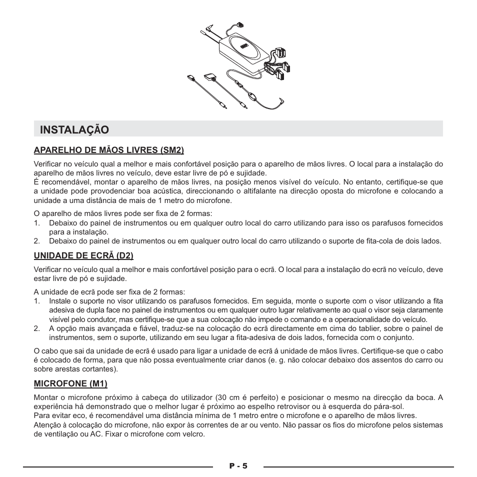 Instalaç, Instalaç ãão o | Mr Handsfree Blue Compact Microphone User Manual | Page 166 / 291