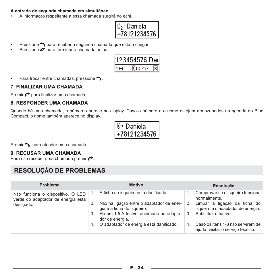 Resoluç, Resoluç ãão de problemas o de problemas | Mr Handsfree Blue Compact Microphone User Manual | Page 185 / 291