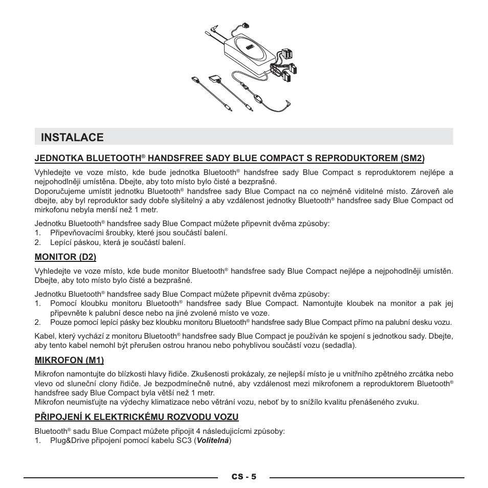 Instalace | Mr Handsfree Blue Compact Microphone User Manual | Page 243 / 291