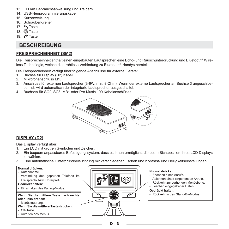 Beschreibung | Mr Handsfree Blue Compact Microphone User Manual | Page 86 / 291