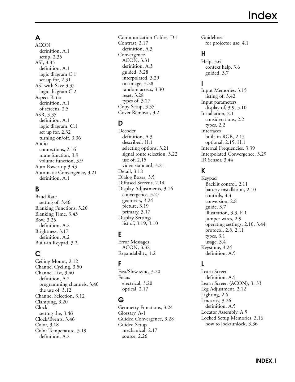 Index | Madrigal Imaging MP-9 User Manual | Page 135 / 138