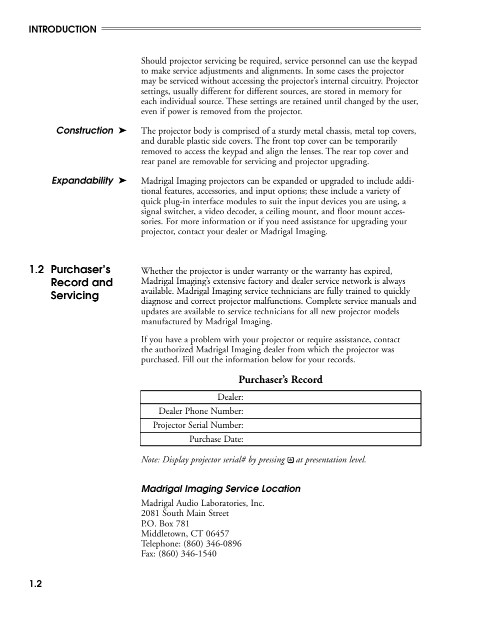 Madrigal Imaging MP-9 User Manual | Page 6 / 138