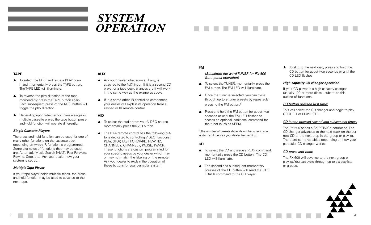 System, Operation | Madrigal Imaging PX-600 User Manual | Page 5 / 6