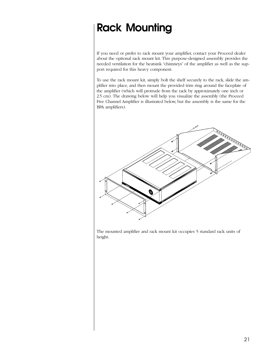 Rack mounting | Madrigal Imaging BPA 3 User Manual | Page 21 / 22